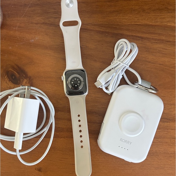 Apple Watch Series 8 with Beige Band - Picture 2 of 5